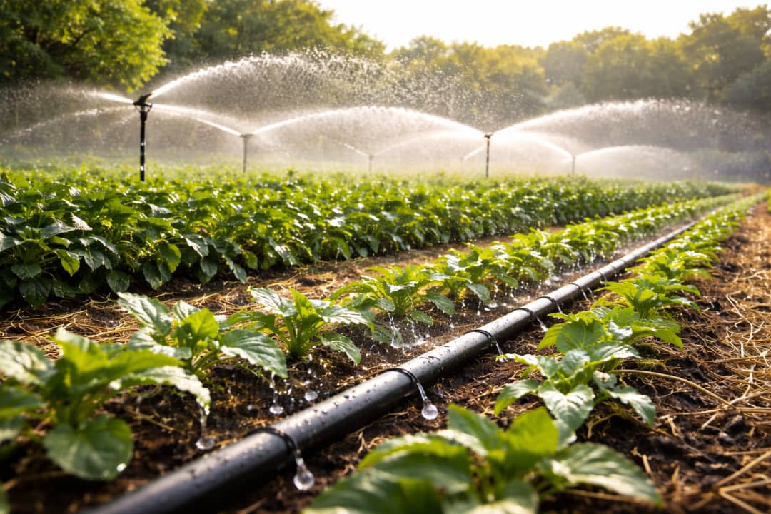 Water irrigation system setup for farming