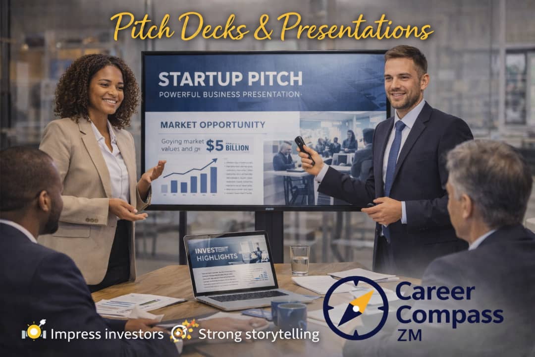 Professional pitch decks and presentations